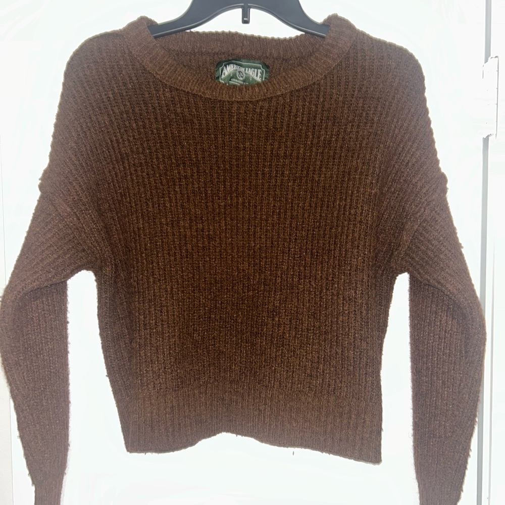 Vintage American Eagle Outfitters Chocolate Brown Crew Neck Sweater